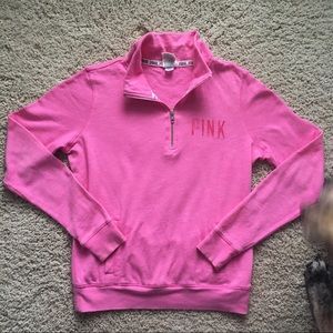 PINK quarter-zip pullover sweatshirt